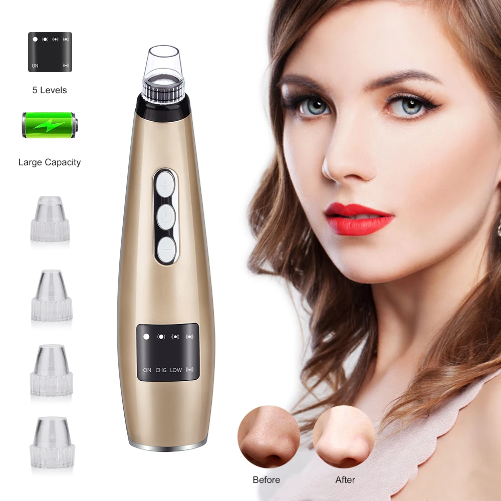 

Blackhead Pore Vacuum Cleaner Remover Facial Pore Cleaner Pore Minimizer Machine for Nose Blemishes Rremoval USB Charging