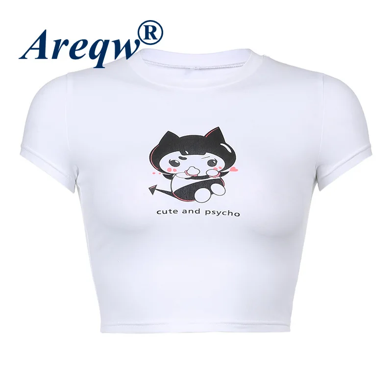 

Printed T-shirt Women 2021 New Women's Fashion Cartoon Printed Short-sleeved T-shirt Women's Round Neck Top