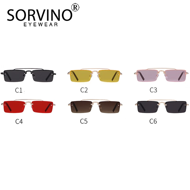 Женские квадратные солнцезащитные очки SORVINO маленькие без оправы модель 2020
