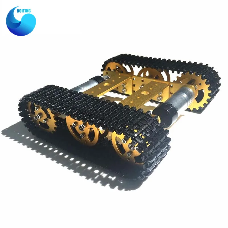 Мини T100 RC металлический робот танк шасси гусеничный автомобиль с пластиковой