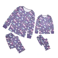2021 new sleepwear family matching outfits autumn printed homewear long sleeve t shirt pants pajama sets parent child clothes