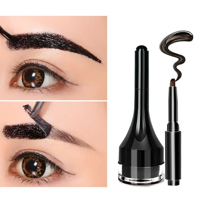 

3 Colors Natural Liquid Eyebrow Cream Waterproof Long-Lasting Brown Tint Eyebrow Enhancers Mascara Eyebrows Paint Makeup Tool