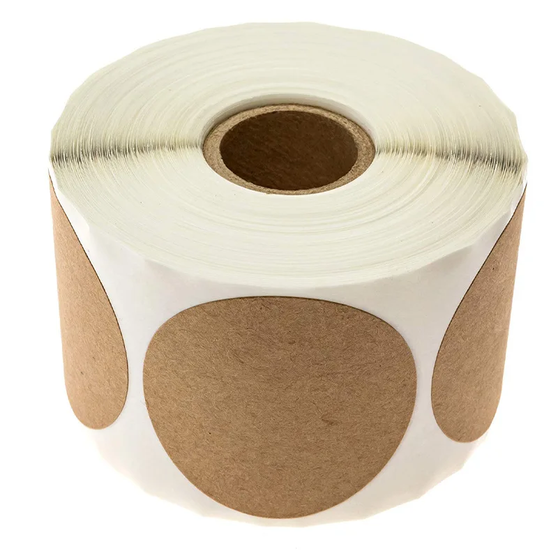 Этикетки круглые из натуральной крафт-бумаги 500/1 5 см 3 8 шт. стикер для