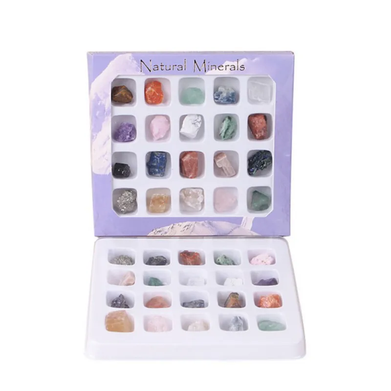 

20 Kinds Natural Rough Ore Raw Gemstone Quartz Crystal Mineral Specimen Energy Stones Collectible Jewelry Making Home Decor