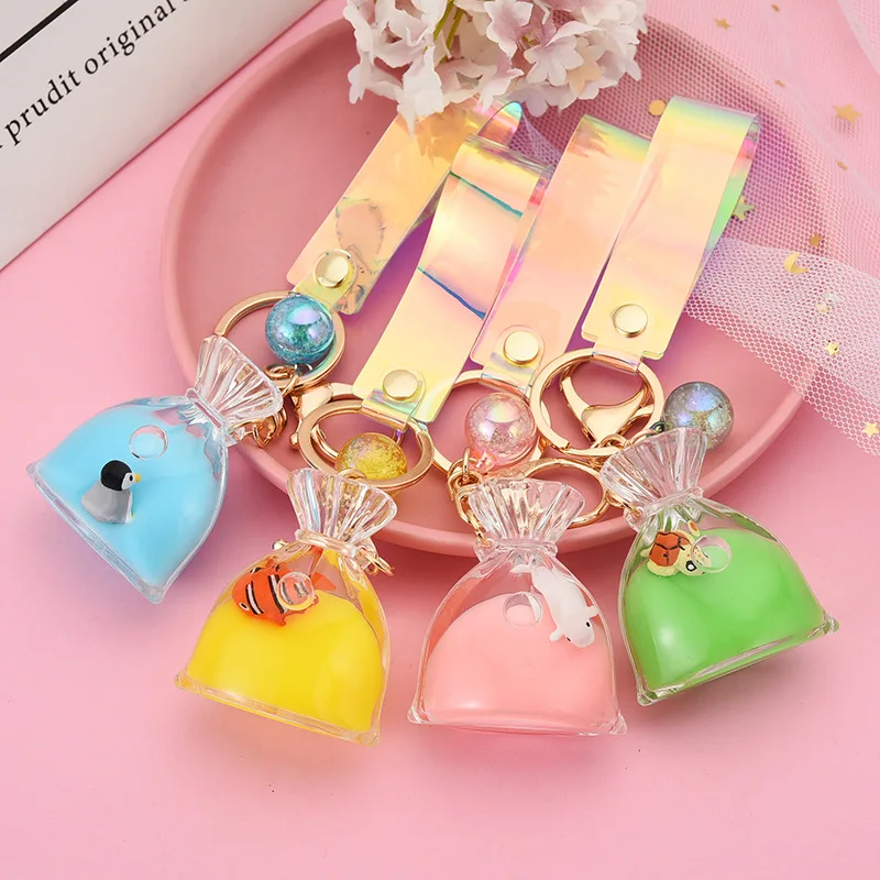 Жидкость плавающий лотерейный мешок брелок красивая одежда для сна с