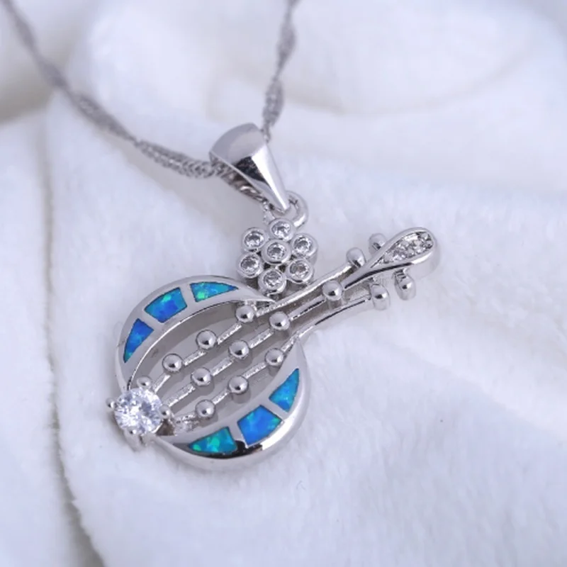 

New fashion luxury creative opal guitar pendant women's popular banquet jewelry wedding accessories holiday gifts wholesale