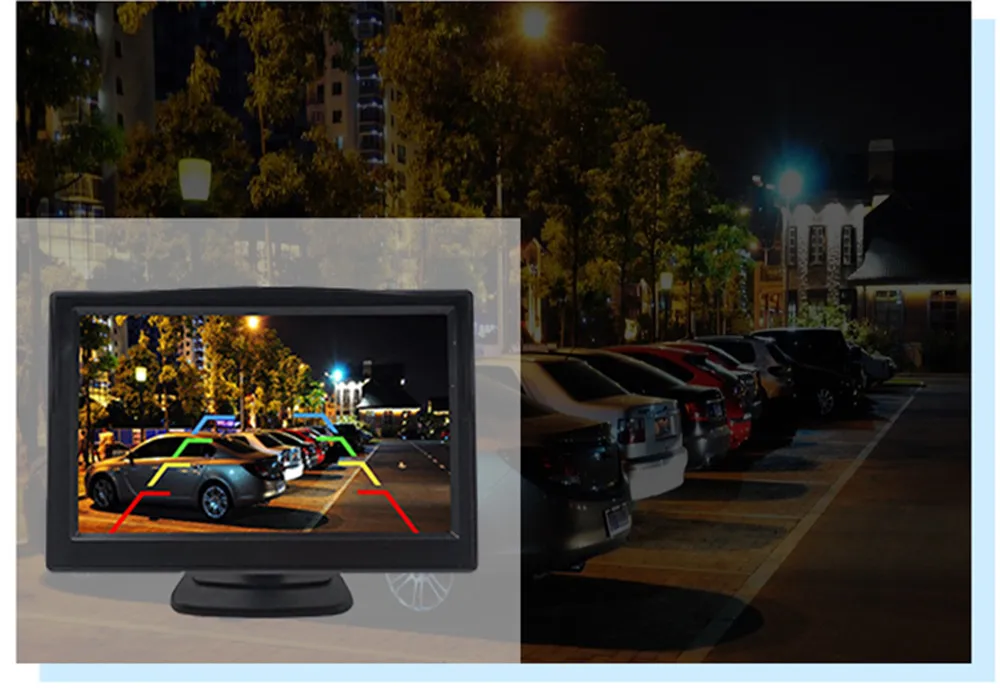rear view camera with monitor монитор для камеры заднего вида 5 дюйм беспроводной монитор с фронтальной или задней камерой, прикуриватель питания, поддержка цифрового сигнала 150 м беспроводное расстояние