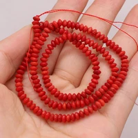 natural red coral bead abacus shaped isolation bead for jewelry making diy necklace bracelet earrings accessory