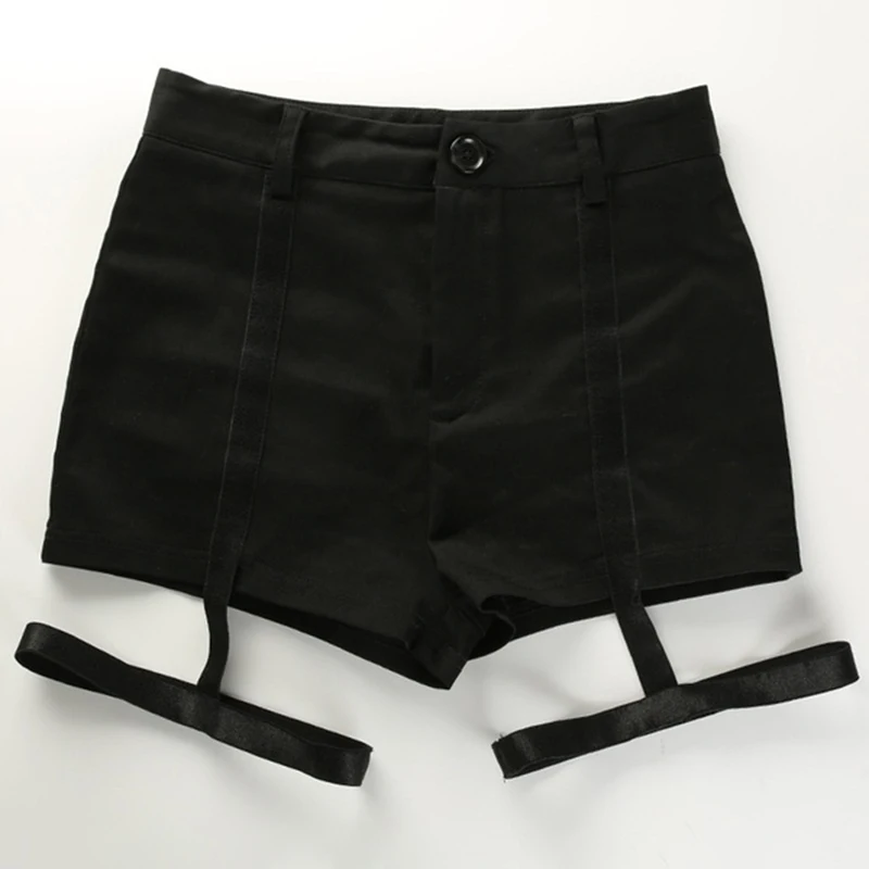 

2021 Summer Sexy Fashion Womens Hot Shorts Punk Rock Bandage Casual Hollow Out Dance Show Party Club High Waist Skinny Shorts