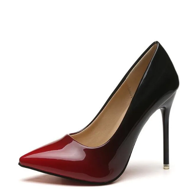 

2019 Pearl Metal Buckle Show Thin Women's Sandals Solid Patent Leather Pointed Toe Fashion Brand High Heels Women Shoes