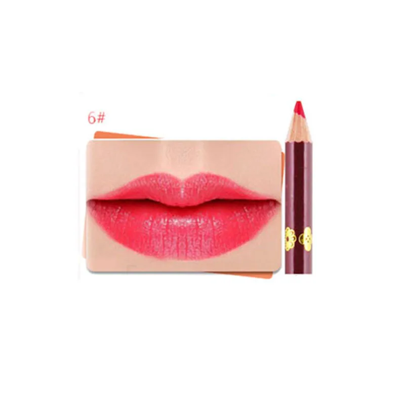 06 Карандаш Lipliner, цветной матовый деревянный карандаш для губ, 12 цветов, водостойкий, стойкий, легко одевается для макияжа, косметический, для салона красоты - Цвет: 06