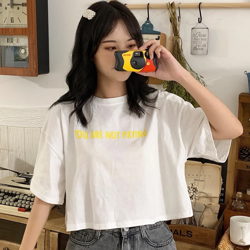 

Ins Hot Short Sleeve T Shirt Female Summer Loose 2020 Korean Short Harajuku Women Tshirt