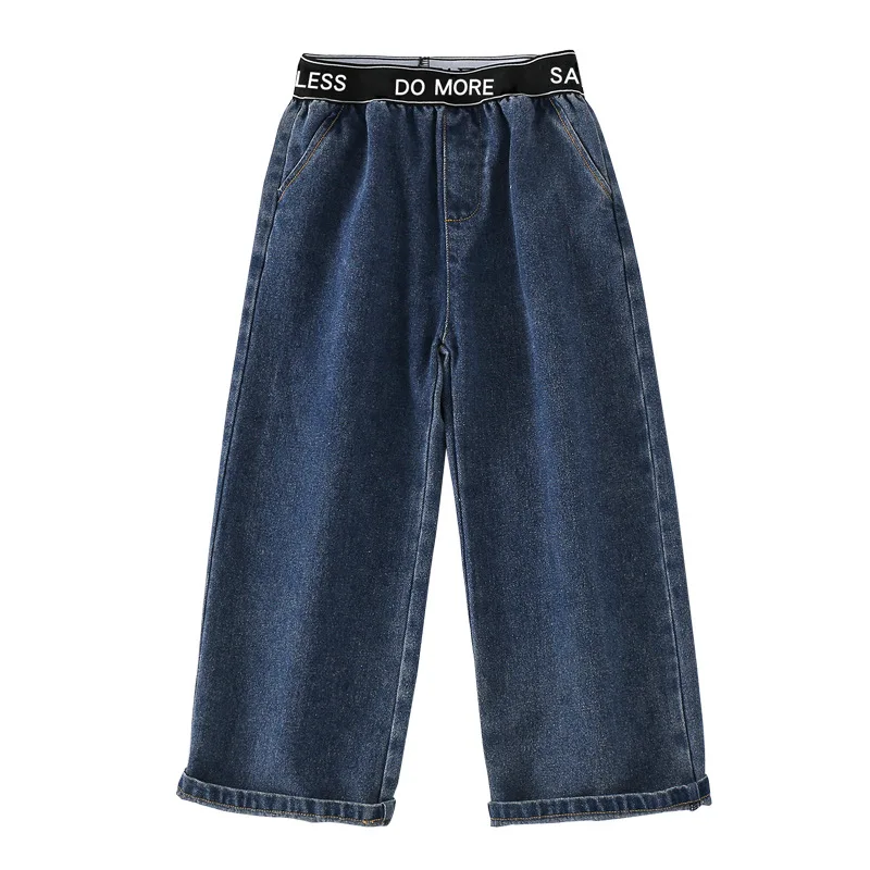 

Girls in the spring and autumn jeans 2021 new cuhk child loose han edition, "torre spring elastic straight leg pants of child