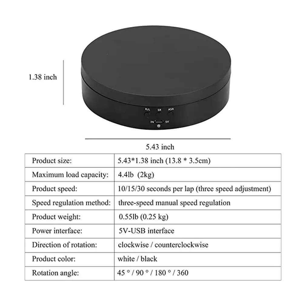 

Charging Automatic Turntable Live Turntable Jewelry Electric Rotating Table 360 Degree Rotate Panoramic Display Table