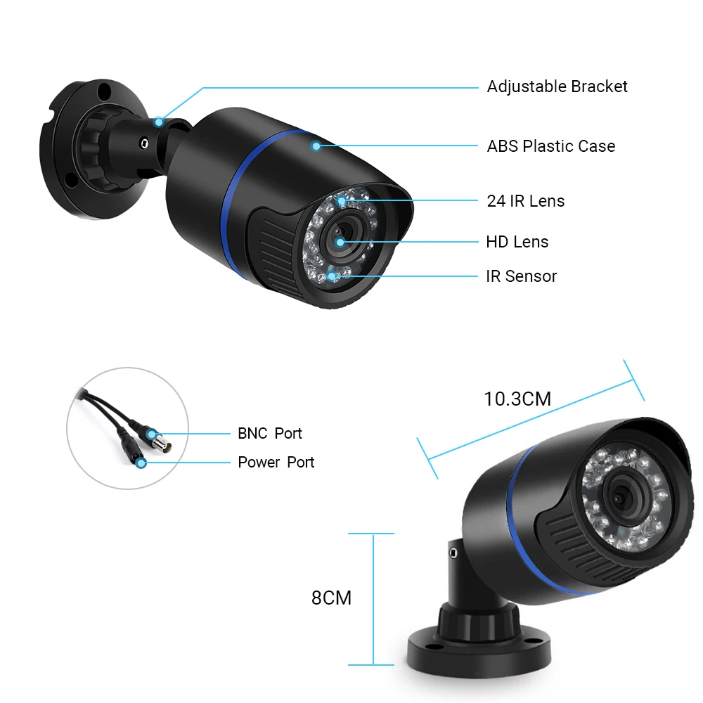 Hamrolte AHD CCTV Камера 5MP 1080P 720 высокого Разрешение Водонепроницаемый открытый ИК
