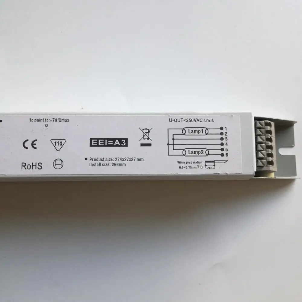 Riseun T8 электронные балласты 110 В 2x36 Вт стартер освещения для 2 флуоресцентных ламп