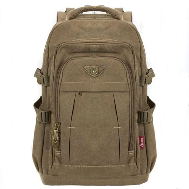 

Men's Military Canvas Backpack Zipper Rucksacks Laptop Travel Shoulder Mochila Notebook Schoolbags Vintage College School Bags