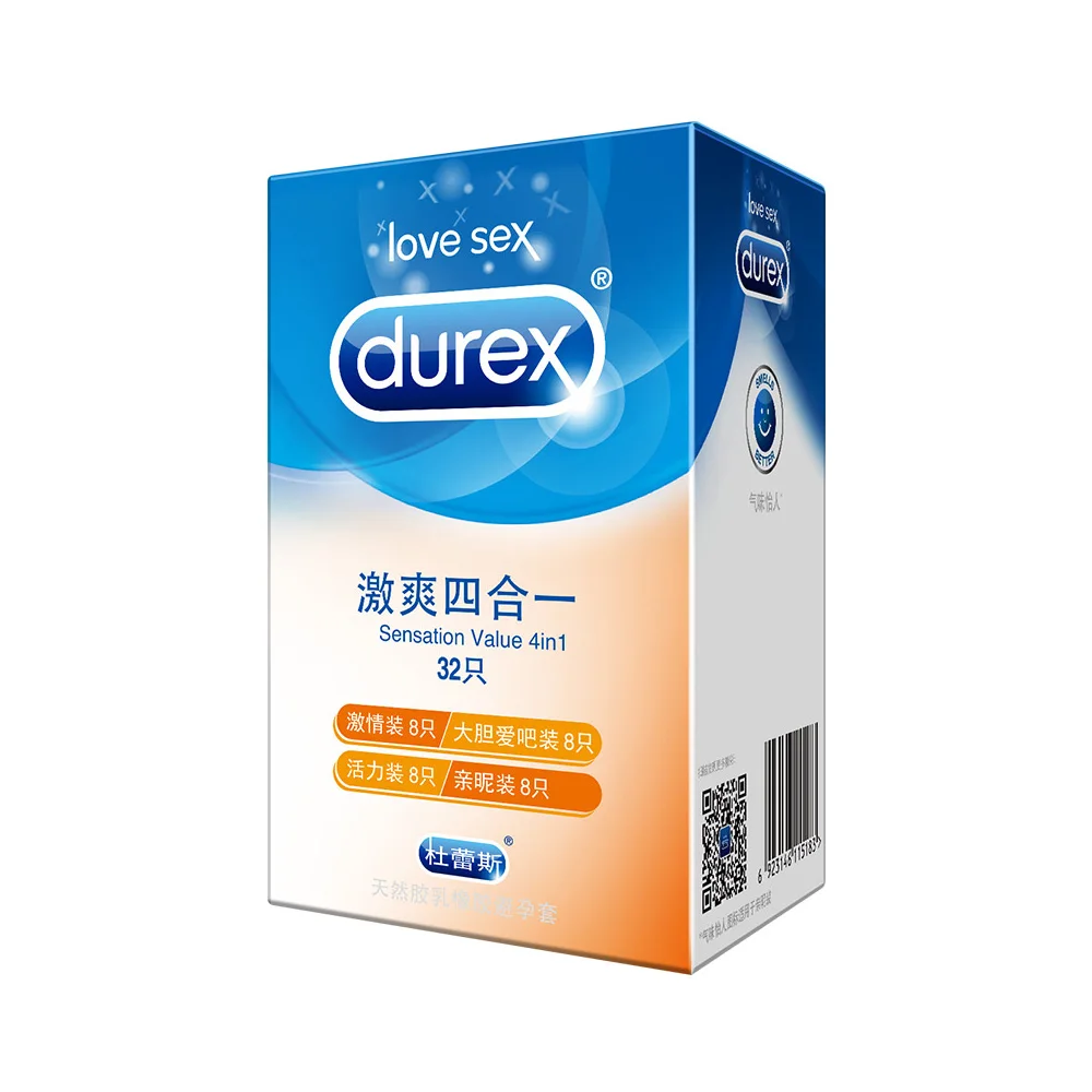 Презерватив Durex 4 в 1 со смазкой и ароматом ванили натуральный латекс | Красота