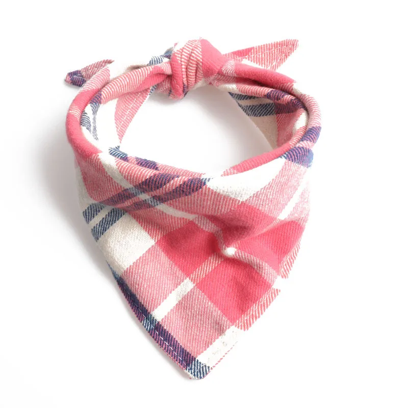 Клетчатая хлопковая бандана для собак двусторонний шарф моющийся и щенков