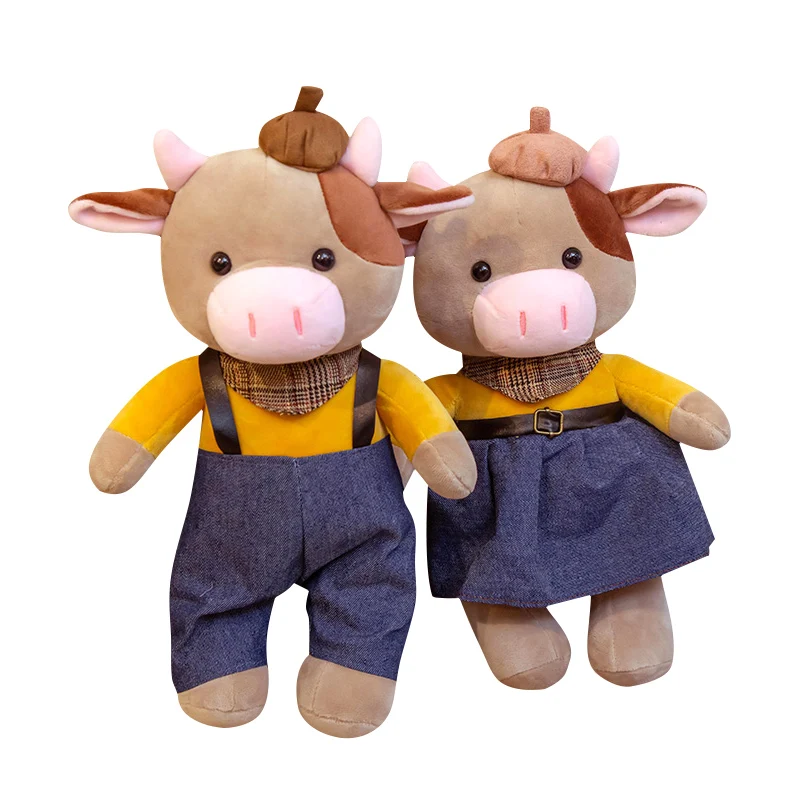 Kawaii Cattle Cow Stuffed Animals Soft Plush Toy PP Cartoon Toys Pets Big for Kids Cushions Bedroom Home Decor | Игрушки и хобби