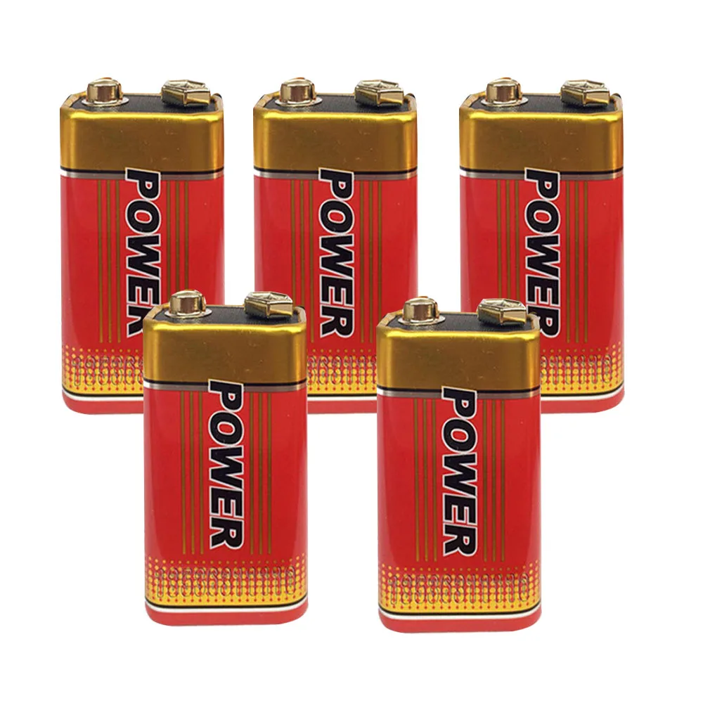 

5Pcs 6F22 200mAh 9V 100% Original MN1604 6LR61 9VBlock Heavy Duty Cell Battery