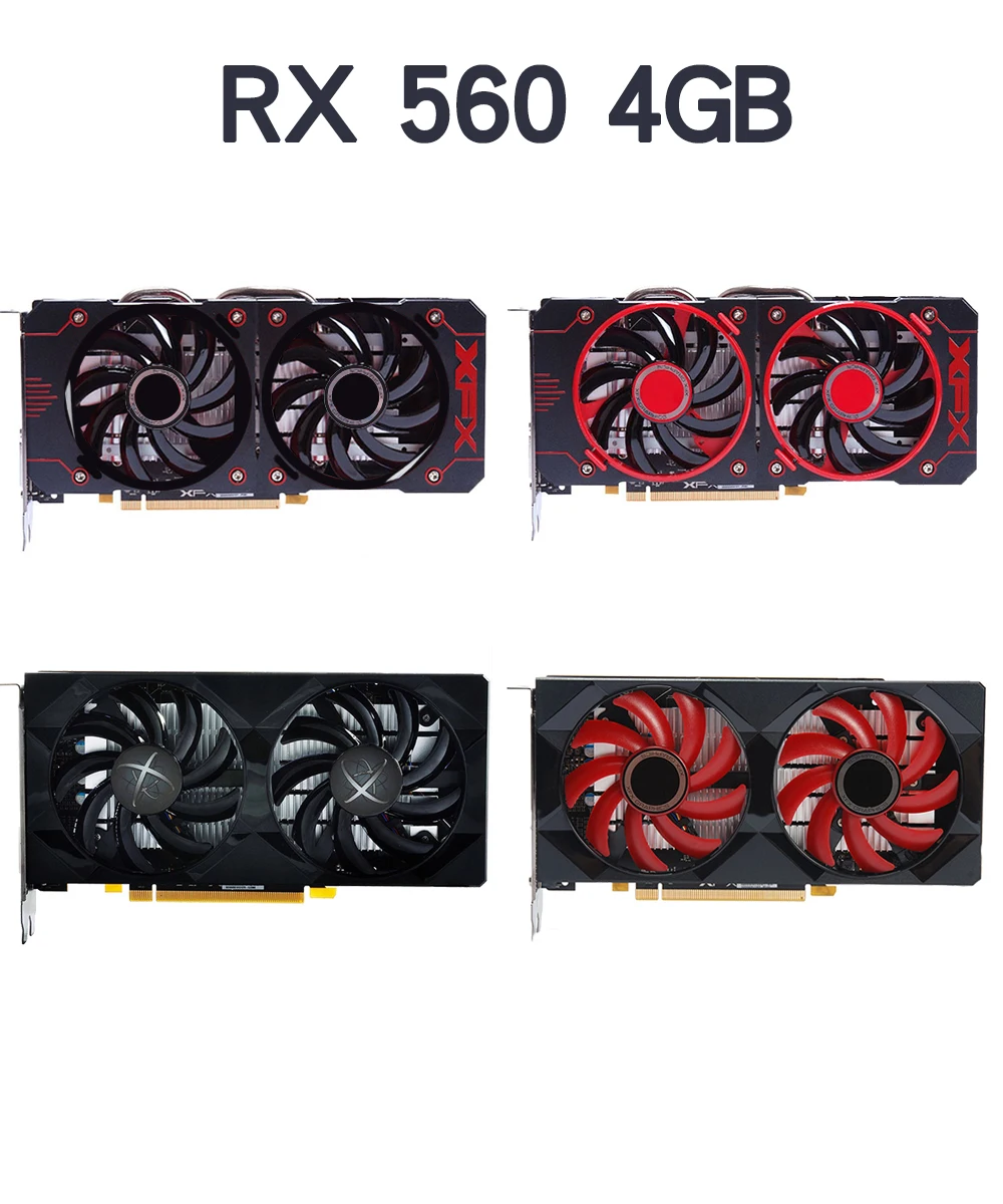 Видеокарта XFX RX 560 4 ГБ GDDR5 для AMD 500 серии VGA RX560 4GB RX564 4G HDMI DVI 7000 МГц PCI 3 0