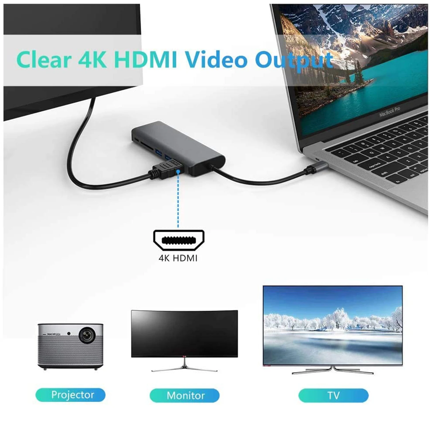 

SIKAI 6 in 1 Type-c docking station Notebook multi-function dock station USB 3.0 hub dock converter Network Port