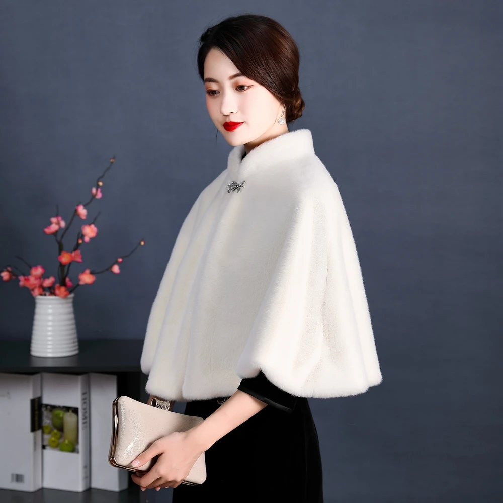 Faux Fur Party Wrap Winter Warm Bridal Bolero Ivory High Quality Wedding Coat Neck Cape wholesale | Свадьбы и торжества