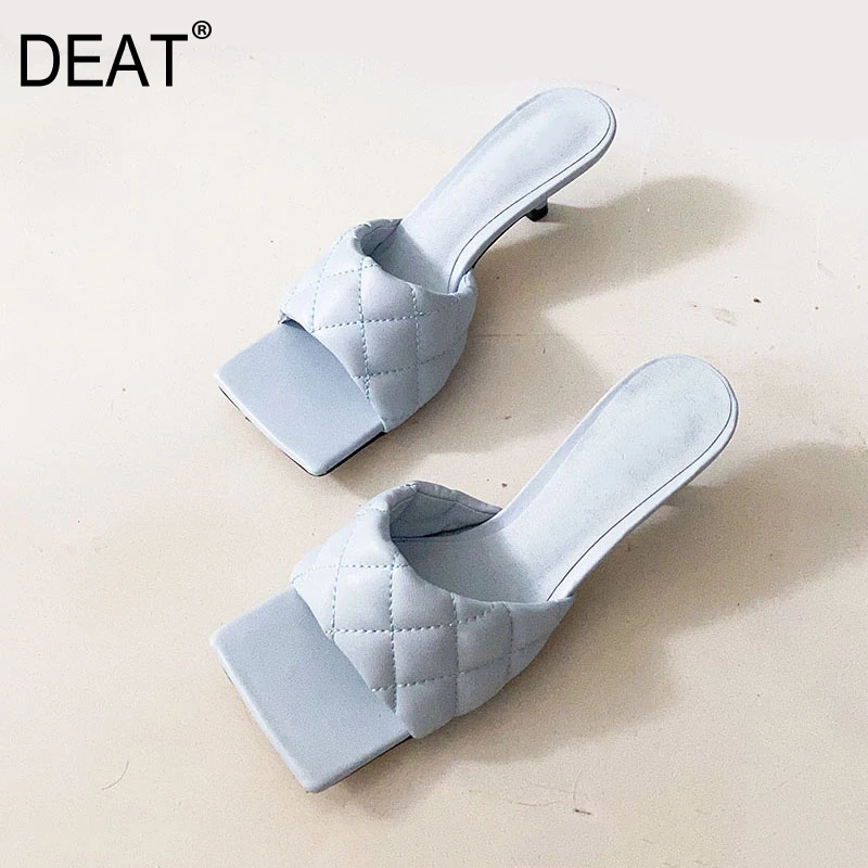 DEAT/Новинка 2020 года Сезон весна лето Босоножки из искусственной кожи с квадратным