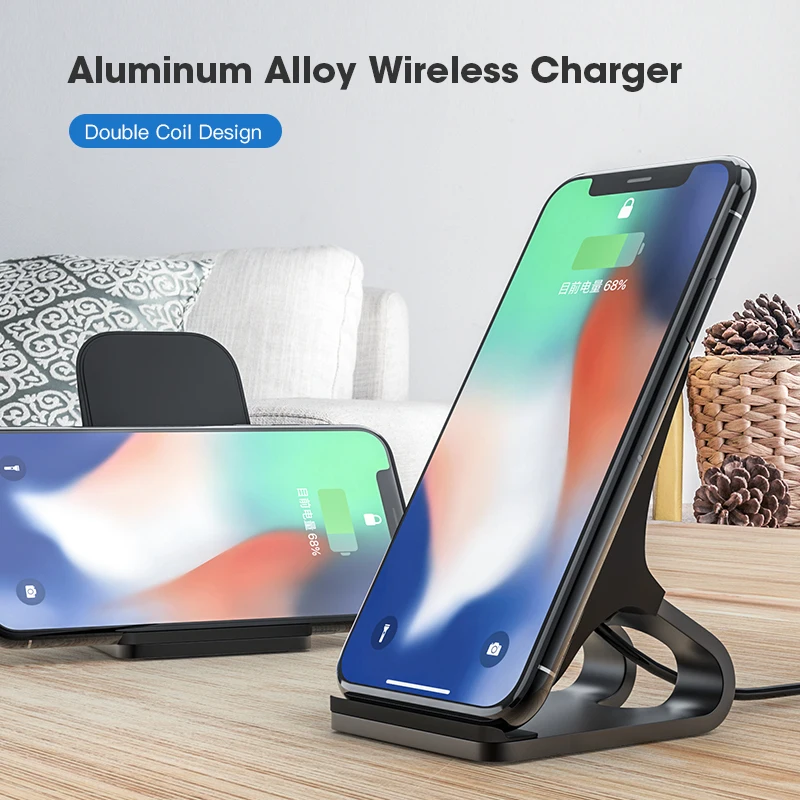 Беспроводная зарядная док-станция Qi для iPhone 12 Mini 11 Pro XS MAX XR X 8 Samsung S20 S10 | Мобильные