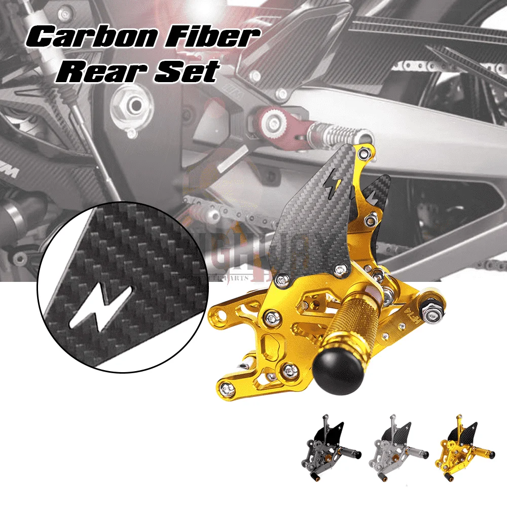 

Carbon Fiber & CNC Motorcycle Rear Set Footrest Pegs Rearset Accessories For HONDA CBR250R CBR 250R 2011-2013