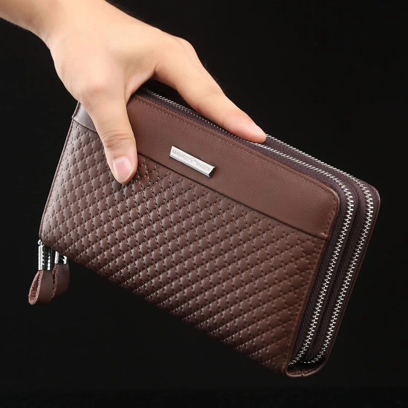 Мужские сумки клатчи Kangaroo Kingdom брендовая сумка из натуральной кожи на двойной