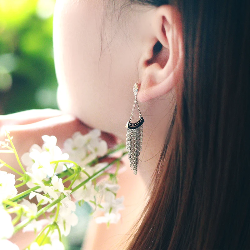 Женские модные серьги из стерлингового серебра 925 пробы с кисточками |