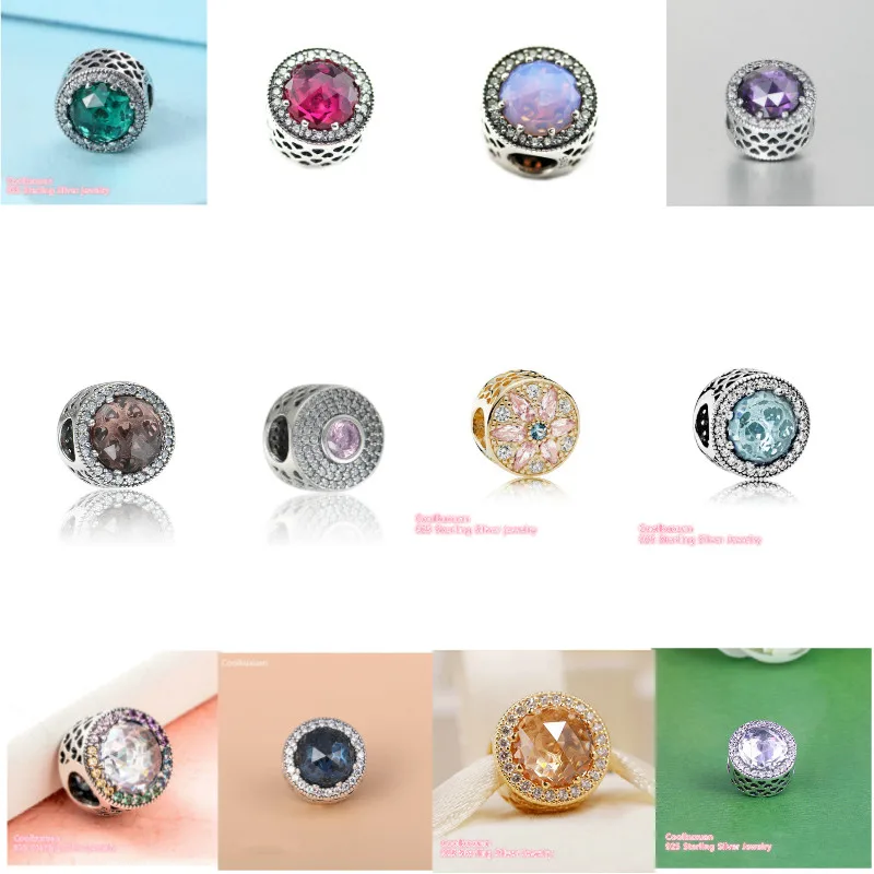 925 пробы серебряные блестящие сердца роскошный цветочный Королевский Фиолетовый