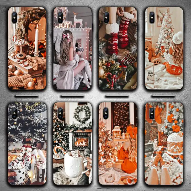 

Fashion girl Merry christmas Gift Phone Case For iphone 12 11 13 7 8 6 s plus x xs xr pro max mini