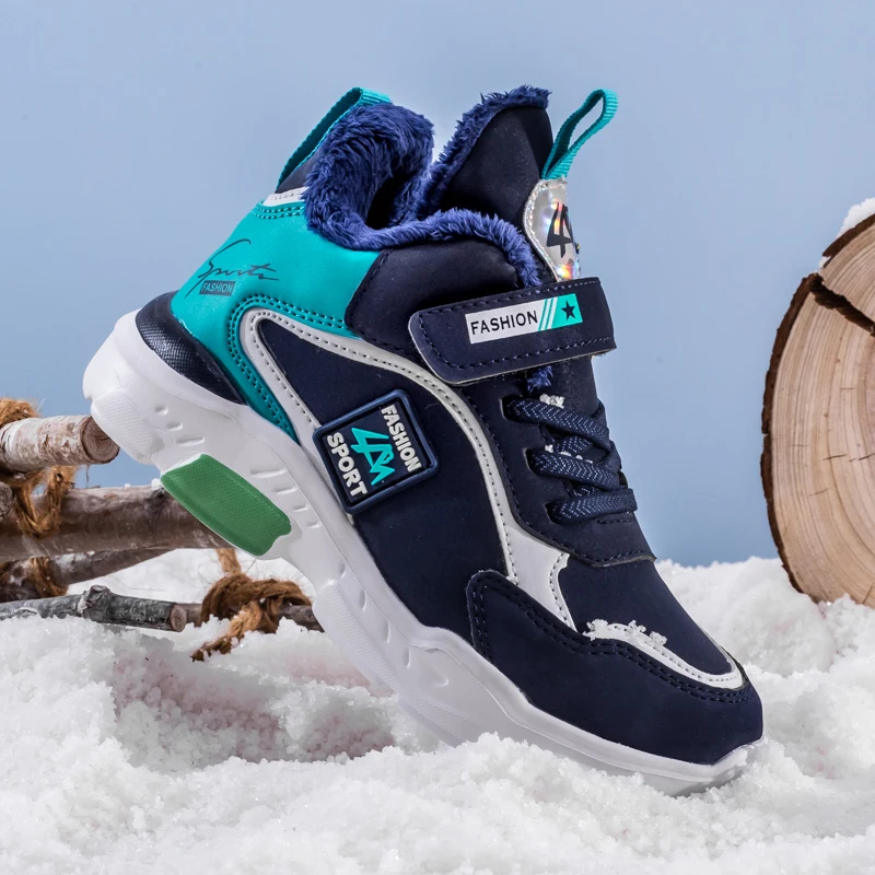 

Winter Children Shoes For Boys Sneakers Girls Casual Shoes Kids Sneakers Plush Lining Warm Leather Anti-slipperyy tenis menino