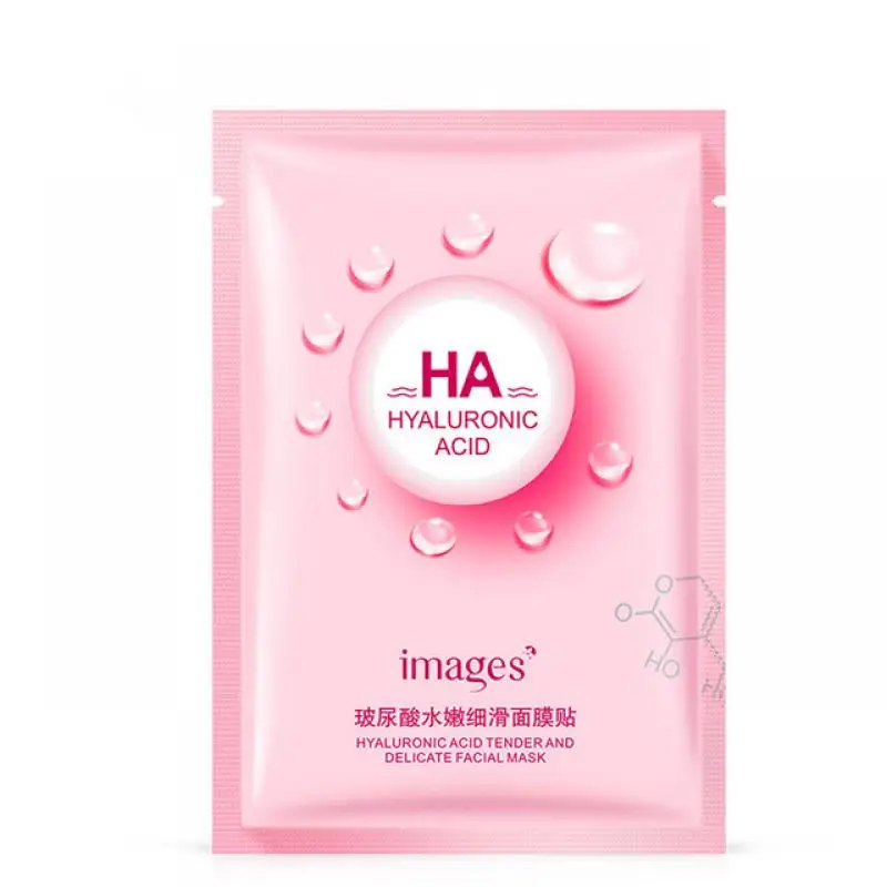 

1PC Pink Hyaluronic Acid Mask Moisturizing Oil-Control Plant Extract Skin Care Blueberry Pomegranate Fruit Aloe Sheet Face Care