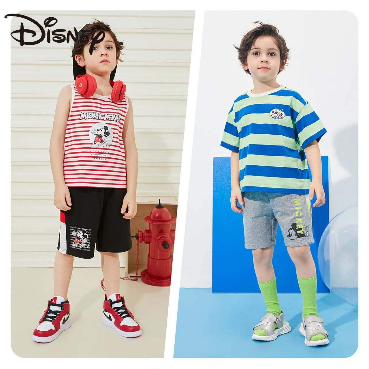 

Детская одежда Disney спортивные шорты для мальчиков модные летние детские трикотажные брюки с мультяшным рисунком 2021 пятиминутные брюки