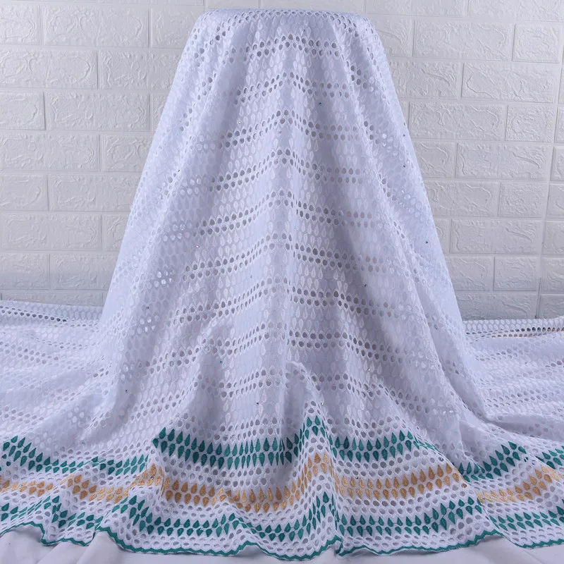 Африканская мягкая хлопчатобумажная кружевная ткань французский нигерийский