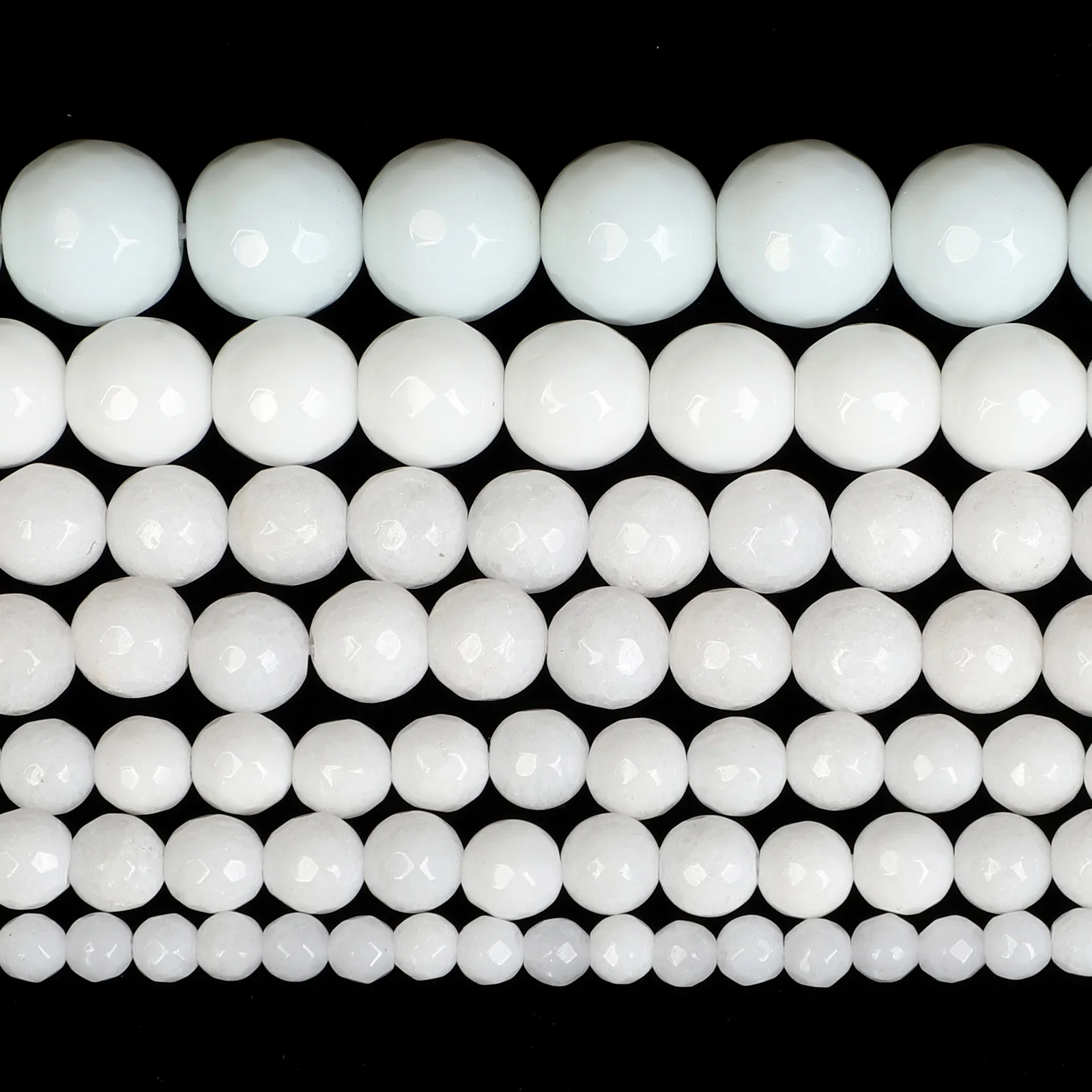 15 &quotкруглый белый ограненный натуральный камень керамические бусины россыпью