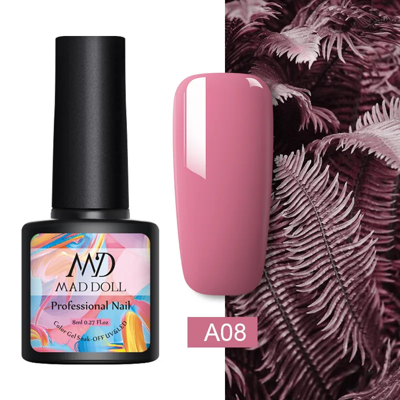 A08 MAD DOLL 8 мл гель лак для ногтей сладкие долговечные цвета личная гигиена лак для ногтей однократный дизайн ногтей DIY Красота гель для дизайна - Цвет: A08