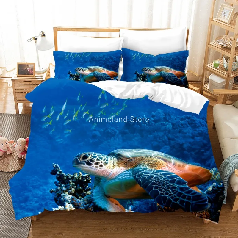 

Turtle Ocean Bedding Set Duvet Cover Sets Comforter Bed Linen Twin Queen King Single Size Dropship