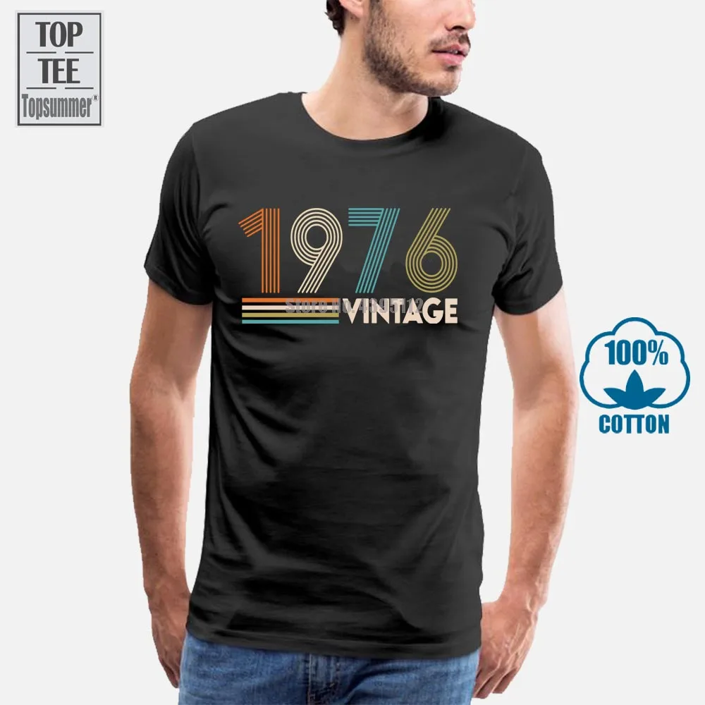 

Vintage 1976 T-Shirt Cool T-Shirts Oversize Top Summer Rock T-Shirt Cotton T-Shirts Women T Shirt Black Tshirt