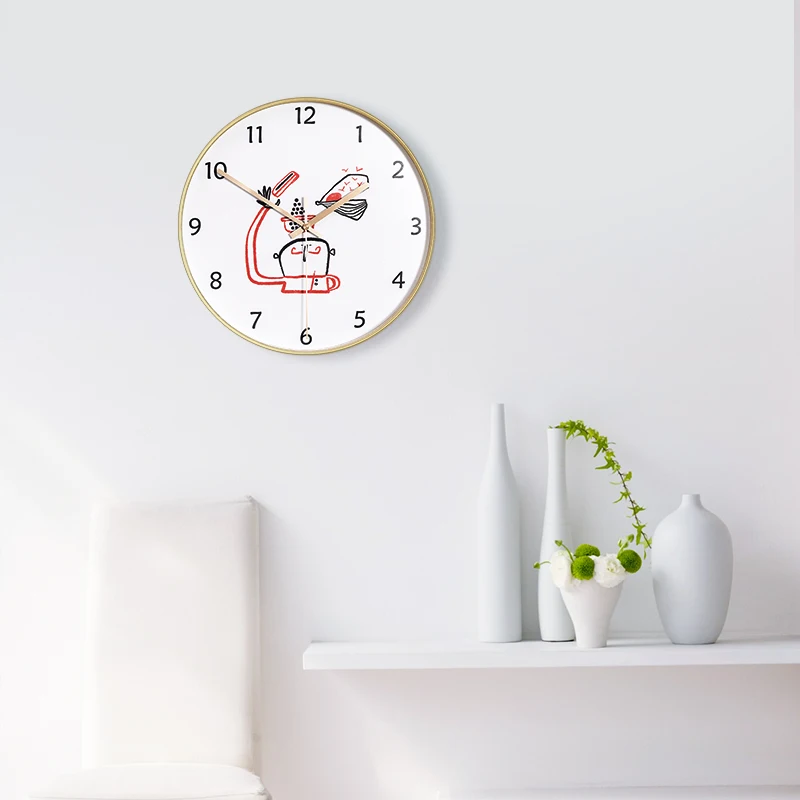 Креативные настенные часы домашний декор бесшумные цифровые Мультяшные простые