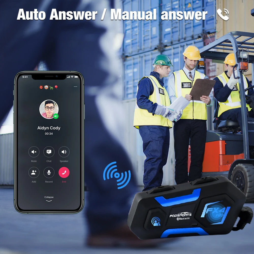 Fodsports FX4 Pro Football Referee Intercom Headset 1200M Wireless BT Interphone Bluetooth 5.0 костюм для футбольного судьи