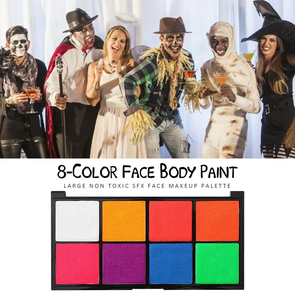 

Face Body Paint Oil Palette 8 Color Non Toxic Makeup Painting Kit