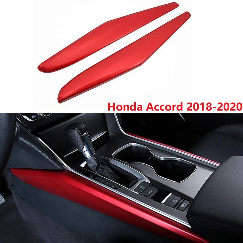 

Red ABS Interior Gear Shift Cup Holder Frame Cover Trim for Honda Accord 2018-2020