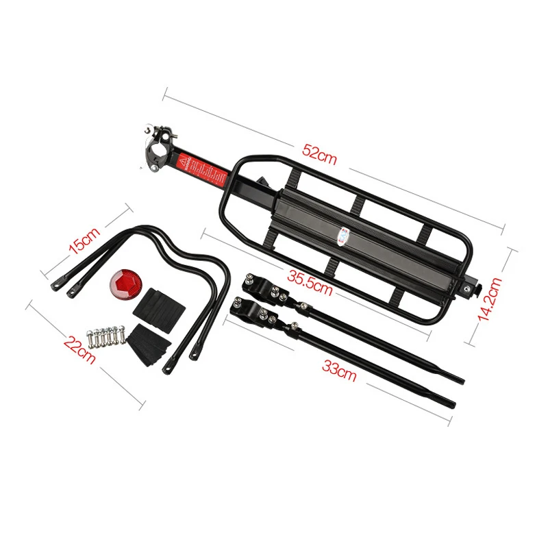 

Bicycle Luggage Carrier Cargo Rear Rack Shelf Cycling Bag Stand Holder Trunk Large Capacity for Mountain Bike ASD