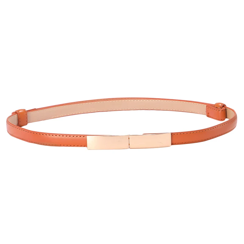 O Платье с поясом простые универсальные модные женские кожаные пояса тонкие металлические золотые эластичные пряжки Пояс аксессуары для платья - Цвет: O