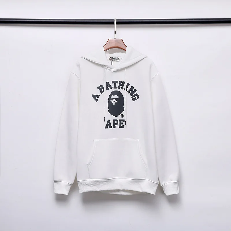 

Tide brand men's and women's bape classic ape head printed cotton Plush Hooded Sweater
